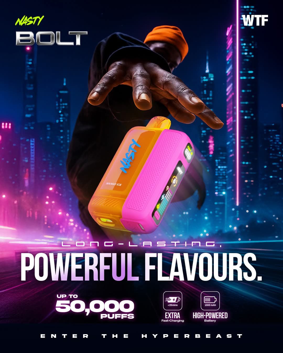 NASTY BOLT HYPERBEAST 50000 PUFFS DISPOSABLE VAPE - Image 2