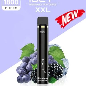 IGET XXL Vape – Blackberry Grape Ice (1800 Puffs)