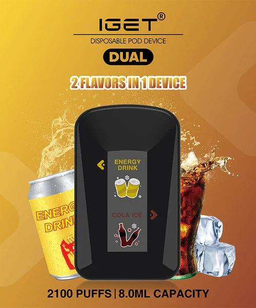 IGET Dual – Energy Drink & Cola Ice (2100 Puffs)